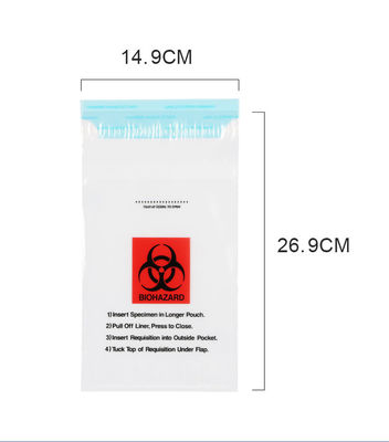 95kap LDPE मोटी 0.04mm आटोक्लेव प्लास्टिक बैग Biohazard Ziplock