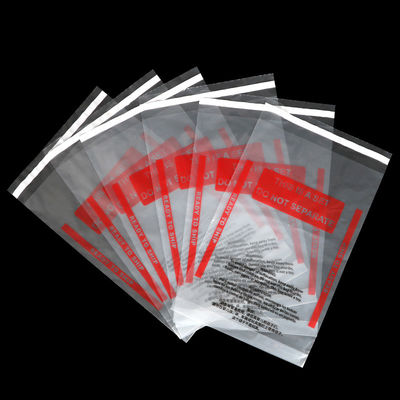 घुटन चेतावनी के साथ 40 माइक्रोन एलडीपीई प्लास्टिक स्वयं चिपकने वाला बैग: